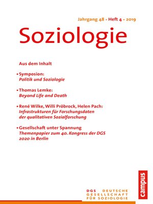 cover image of Soziologie 4/2019